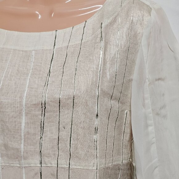 Daniela Dallavalle Elisa Cavaletti DANI Top Blouse Women Size L White Linen - Picture 8 of 16